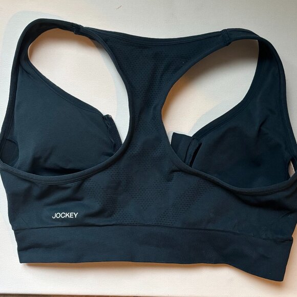 Seamfree® Jockey Mid Impact Zip Front Sports Bra, Ocean Sky - Picture 2 of 2